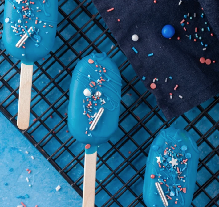 Eis am Stiel, Eiscreme, Blau, Streusel, Snack