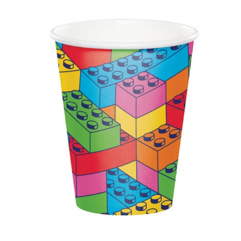 Kindergeburtstag-Becher-Bausteine