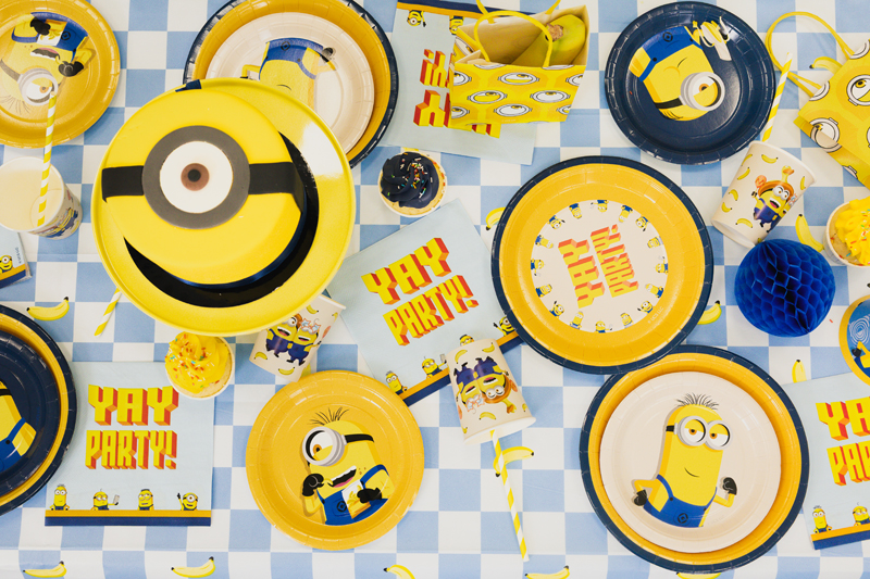 minion, party, tableware, yellow, disposable