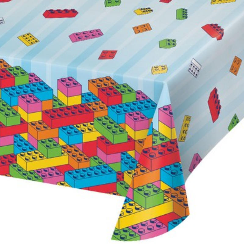 Kindergeburtstag-Tischdecke-Bausteine