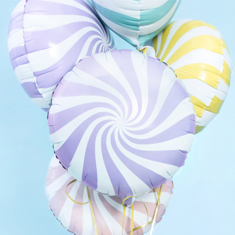 Kindergeburtstag-Folienballon_rund_Lila_Weiss_1