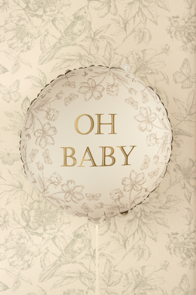 balloon, oh baby, pink, rund, dekoration