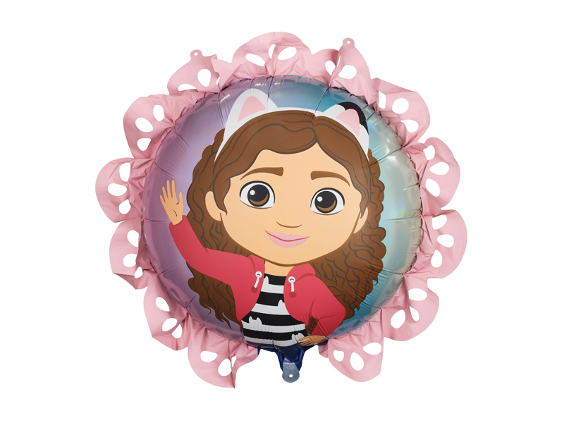 Ballon, Mädchen, Cartoon, Detailbild, Rosa