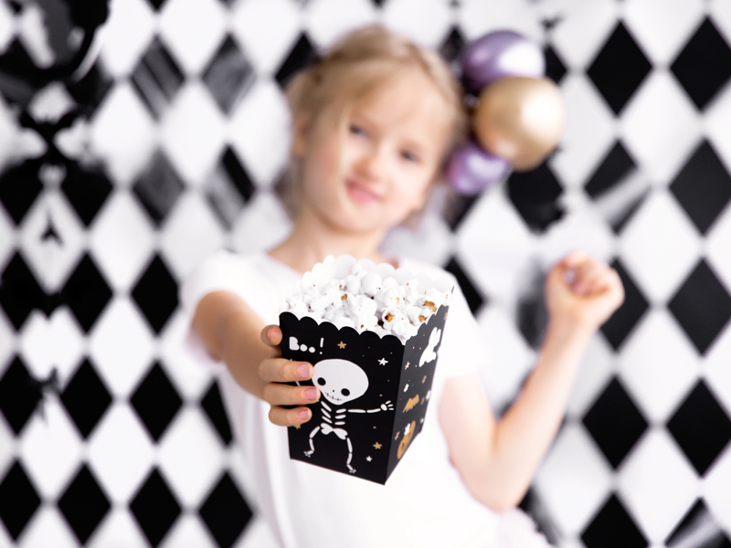 Popcorn, Kinderpopcorn, Becher, Skelett-Design, Halloween