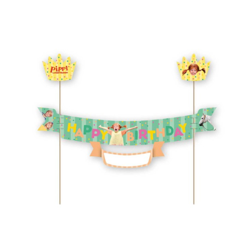 Kindergeburtstag-Tortenbanner-Pippi-Langstrumpf