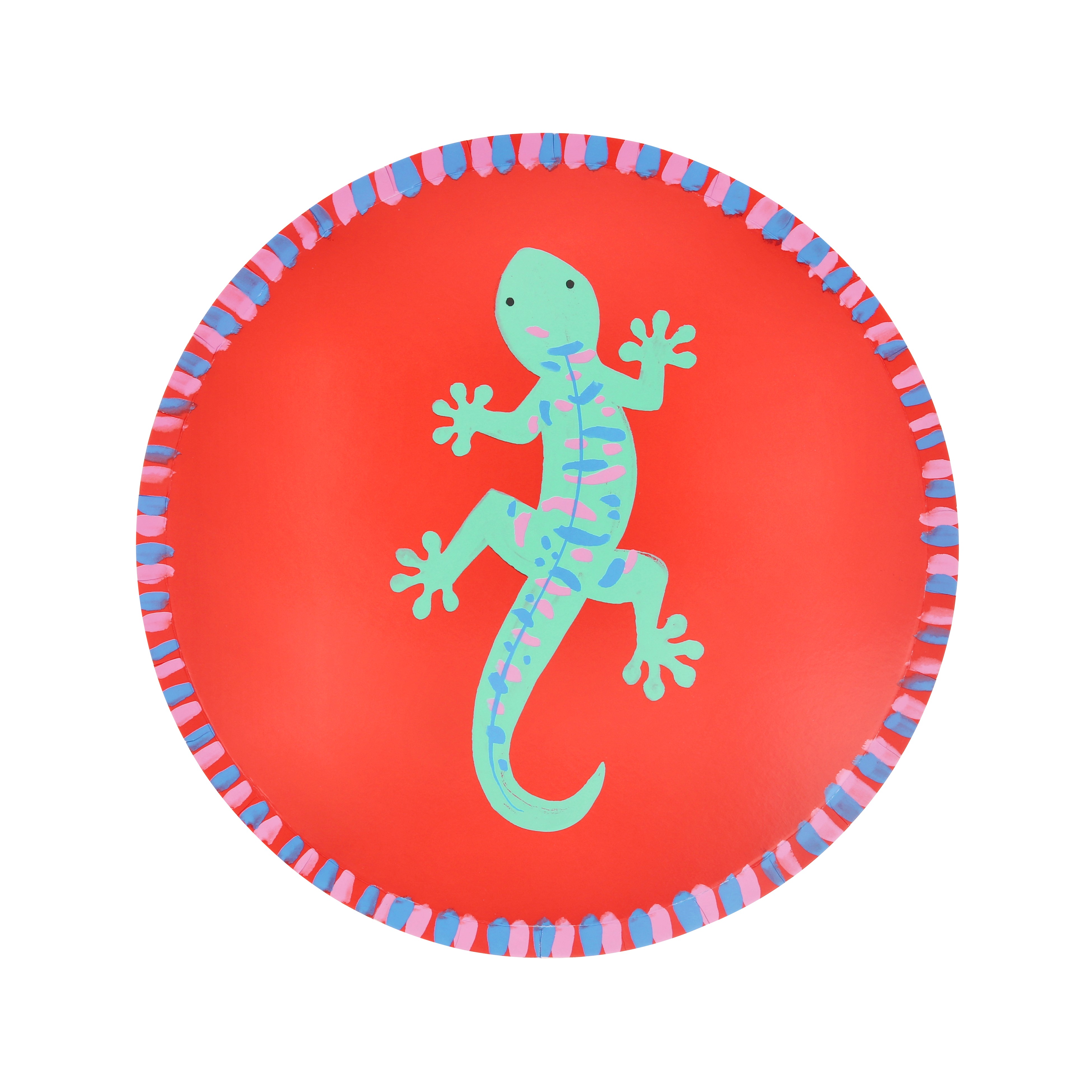 Leprechaun?, Lizard?, Plate, Circular, Colorful