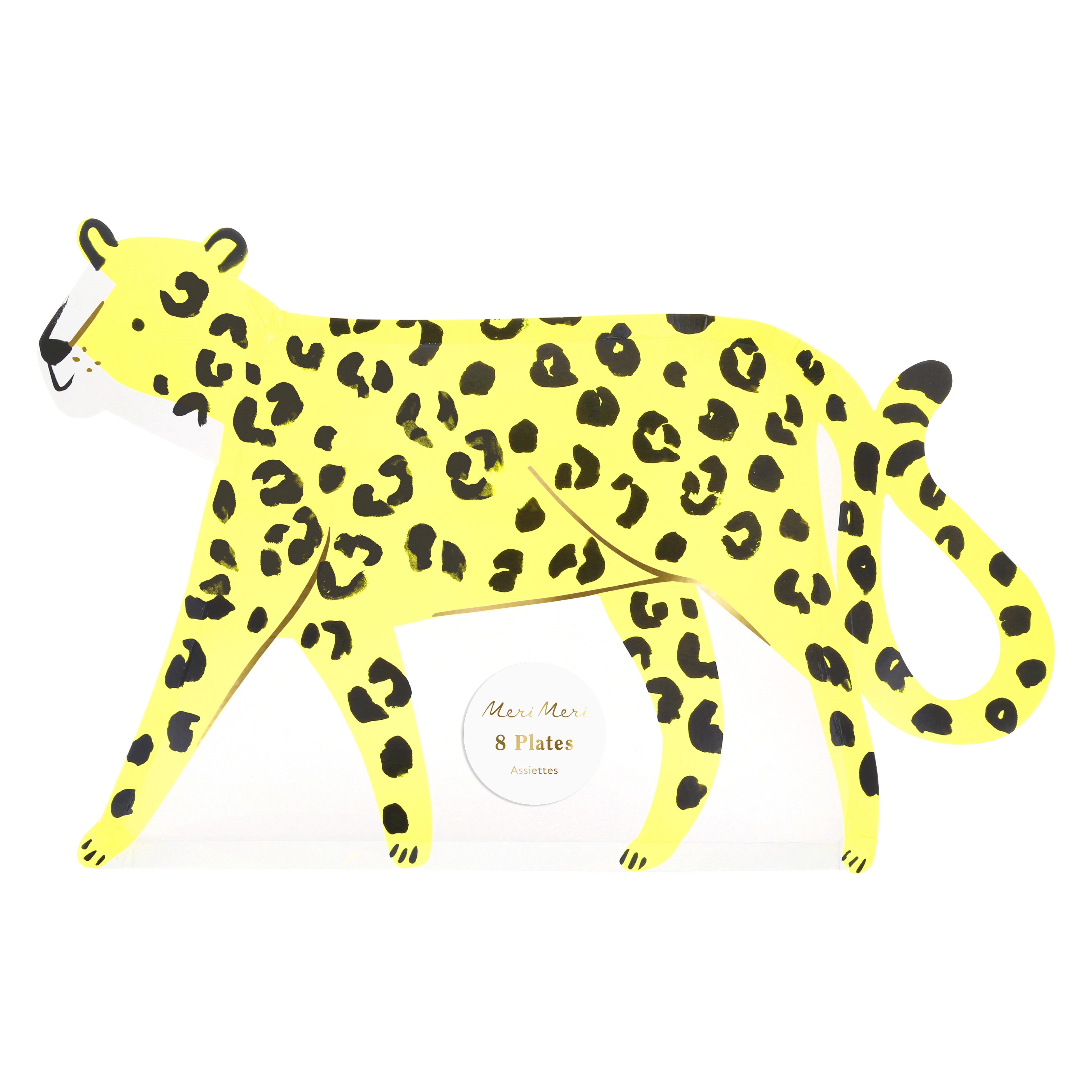 Leopardenaufdruck, Gelb, Tiermuster, Tierfigur, Tappteller