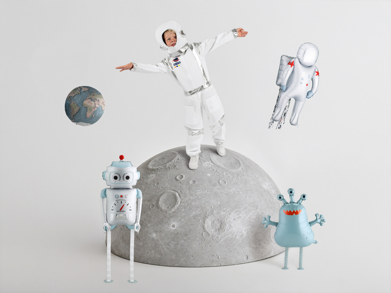 Raumfahrt, Astronaut, Mond, Roboter, Alien