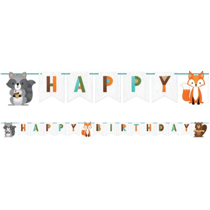 Girlande Happy Birthday Waldtiere