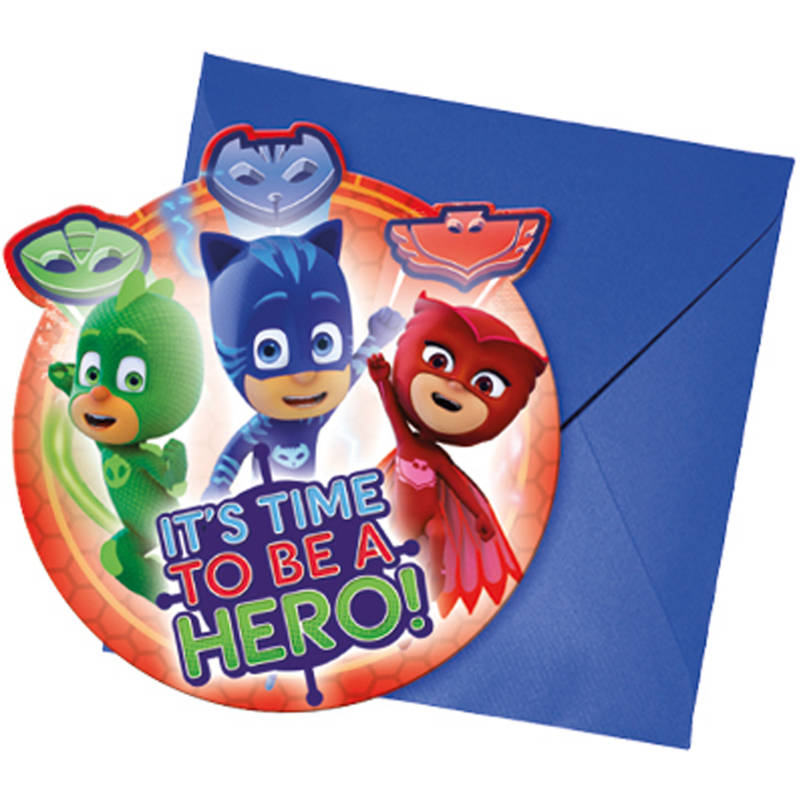 Kindergeburtstag-Geburtstagseinladungen_PJ_Masks_6_Stk