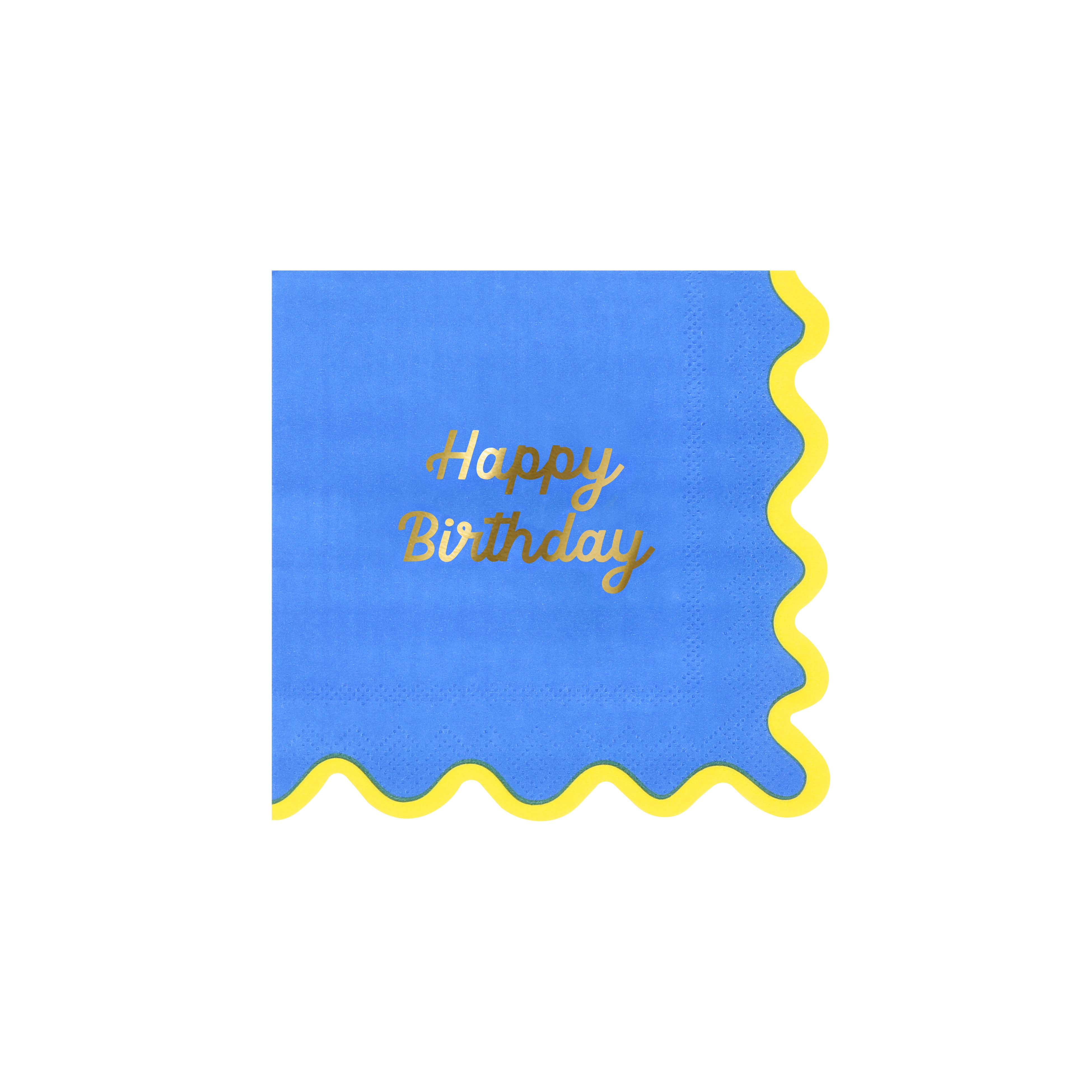 Birthday Serviette, blau, Perlmutz?
