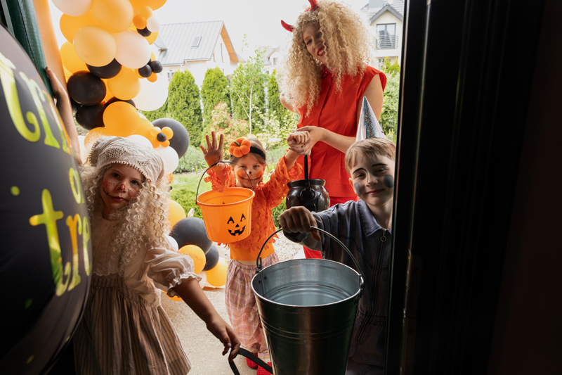 Halloween, Kinder, Kostüm, Buckets, Dekoration