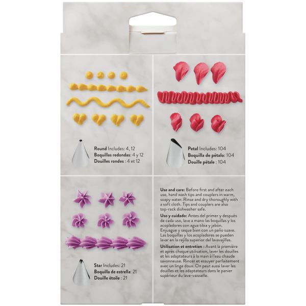 tüllenset, verzierung, glasurdekoration, blumenformen, gelb/pink dekor