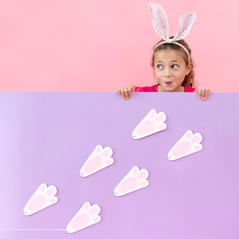Kindergeburtstag-Tischdekoration-Hasenpfoten-Holz-2