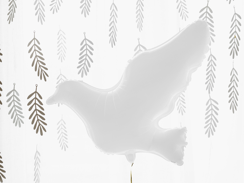 Luftballon, Gänsehautballon, Herzform, Silber/Weiß, Dekoration