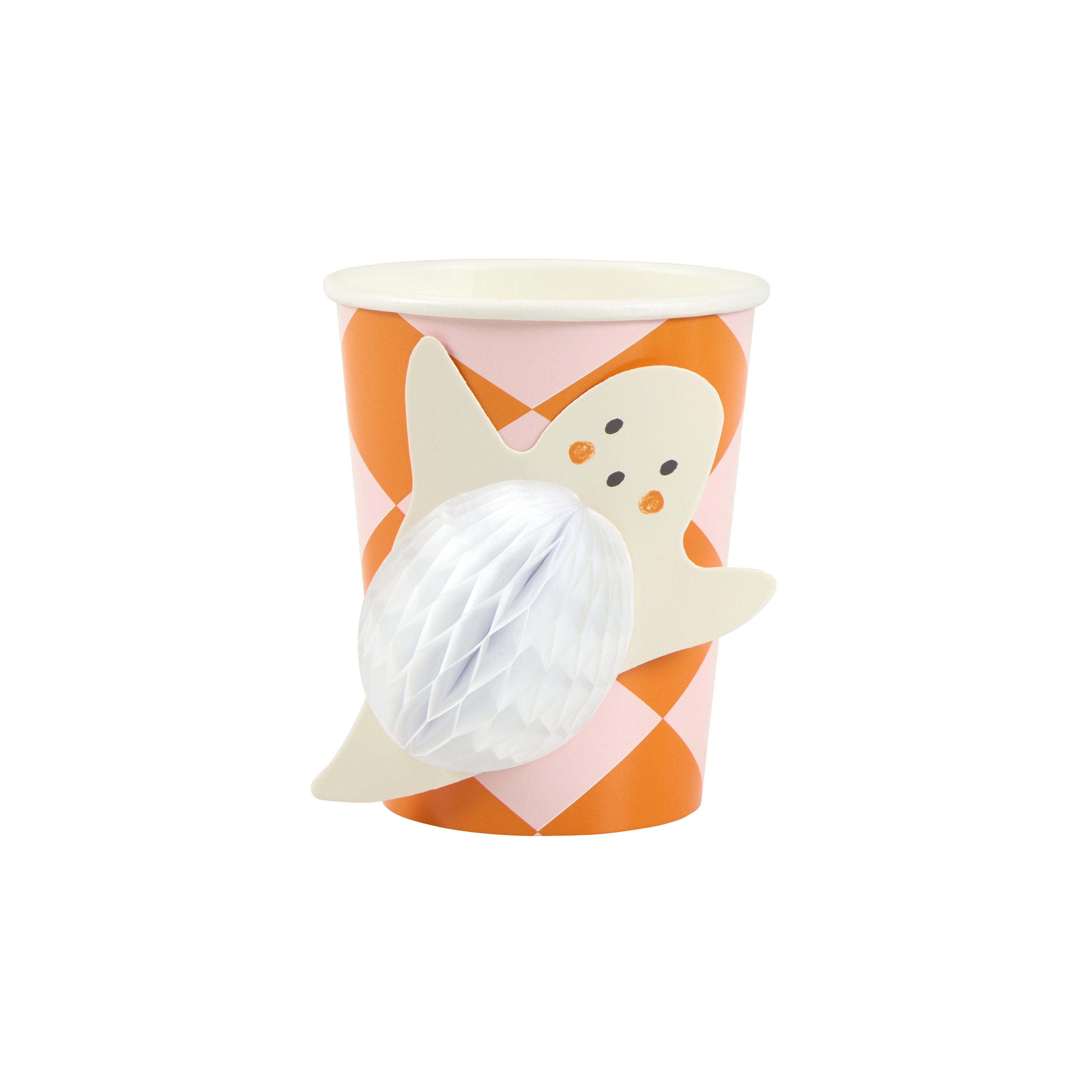 Becher, Papierfächer, Hase, Muster/Geometrisch, Deko