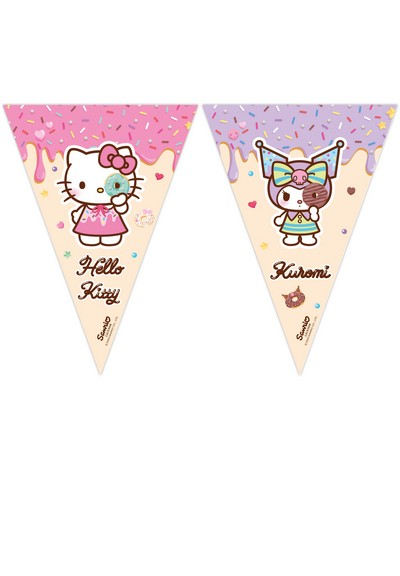 Hello Kitty, Flagge, Deko-Girlande, Pastell, Motiv