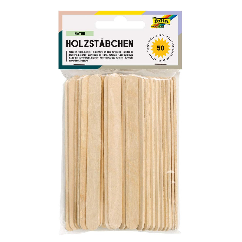 Holzstäbchen, 50 Stk.