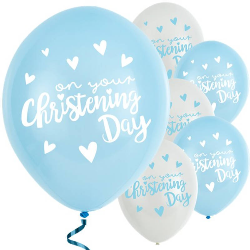 "Ballons Taufe ""Christening"" Blau, 6 Stk."