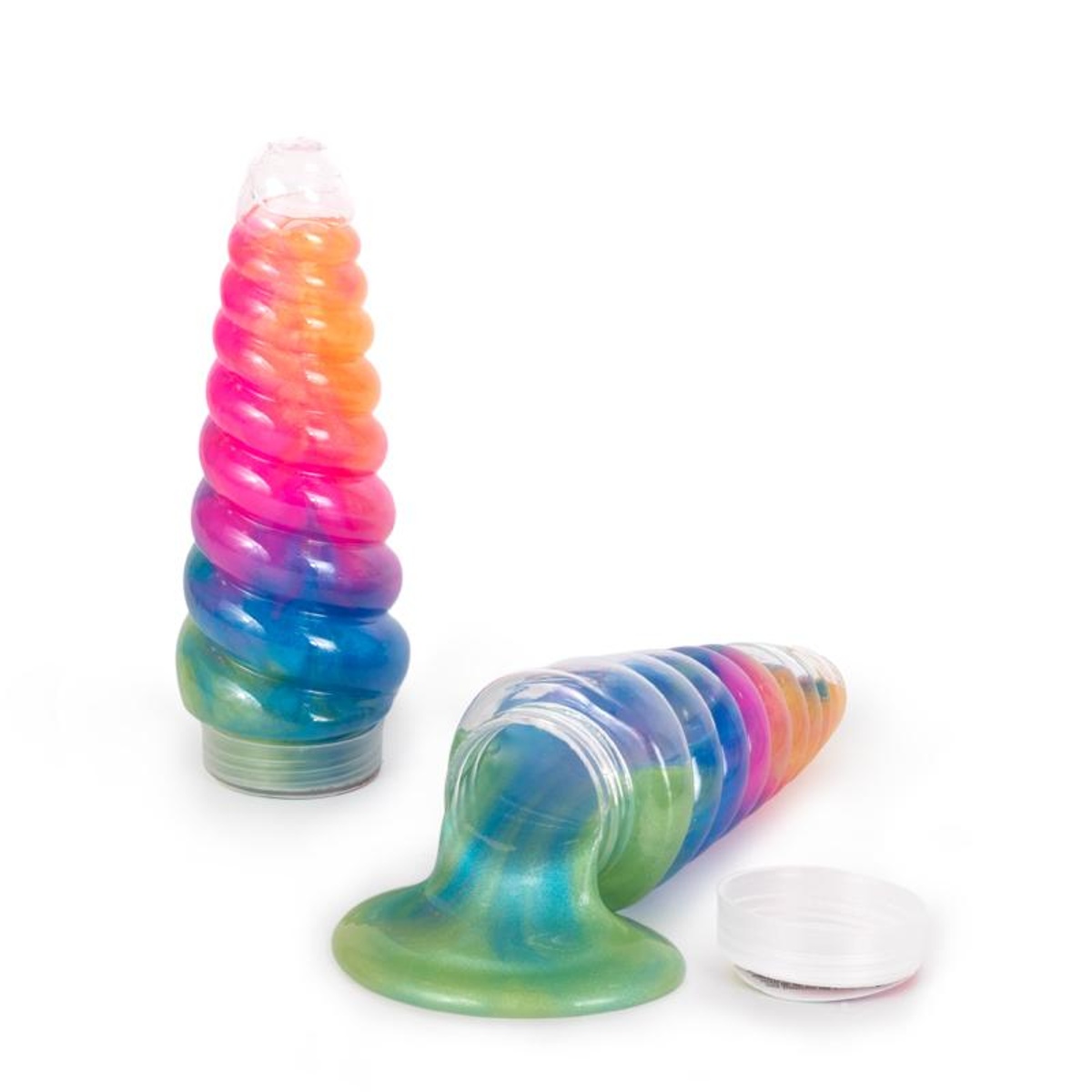 Sex-Spielzeug, Wachskerzenformig, Gleitgelierteig, Rainbow-Farbverlauf, Material-Silikon