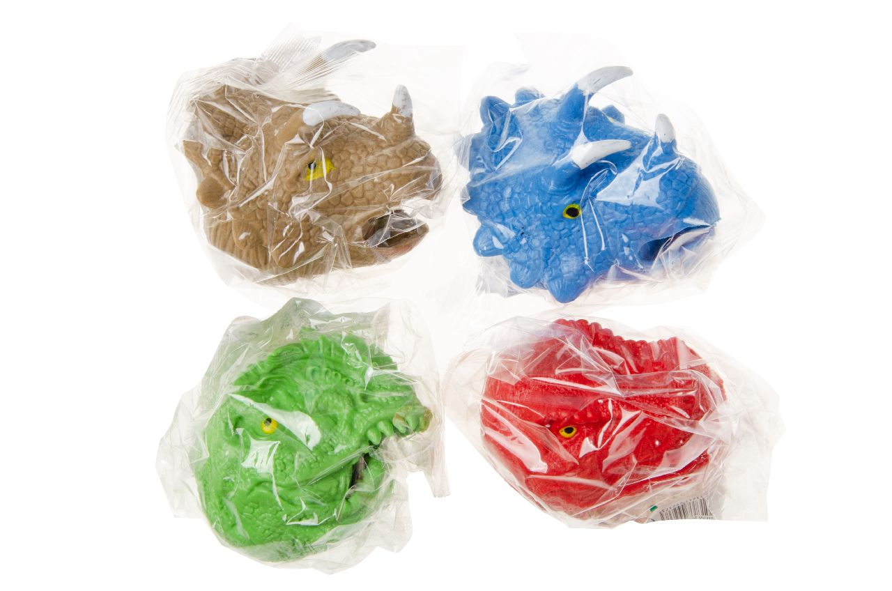 Spielzeug, Drachenkopf, Sammelset, Gummi, Mehrfarbig