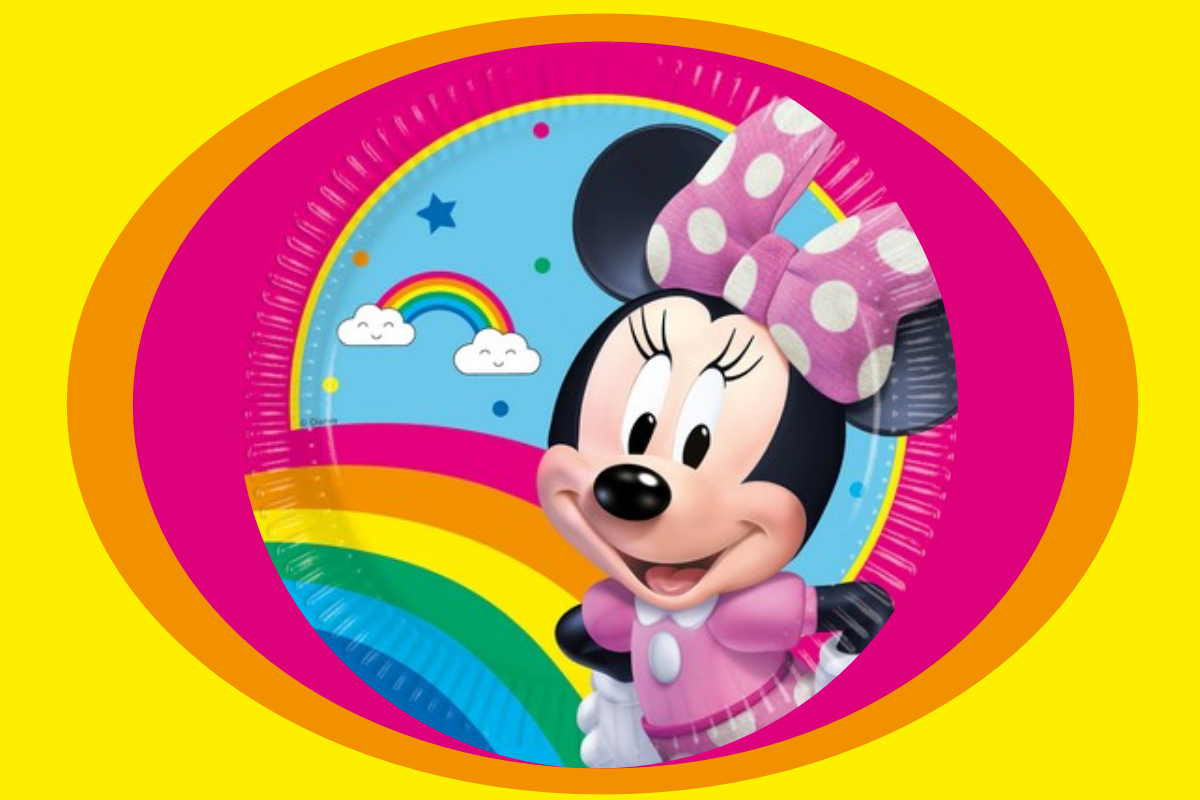 Mickey-Minnie Ballon, Disney Figur, Minnie Maus, Rundballon, Punkte Muster