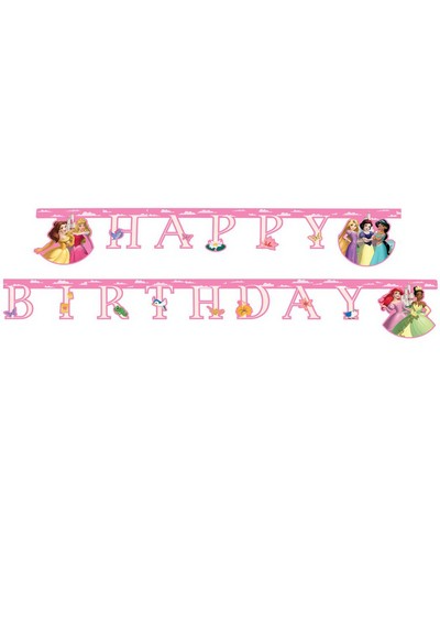 party-banner, happy-birthday, pink-banner, princess, girly