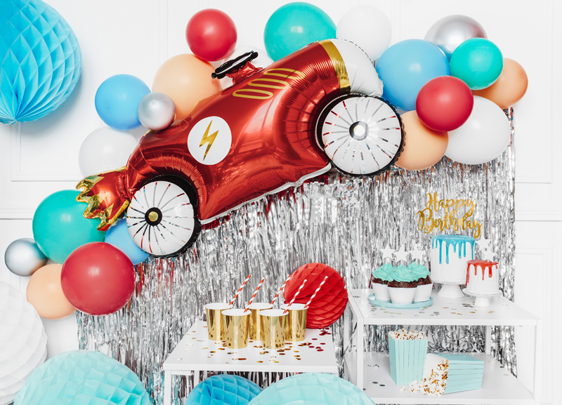 balloons, auto, foilballoon, partydeko, tortentisch