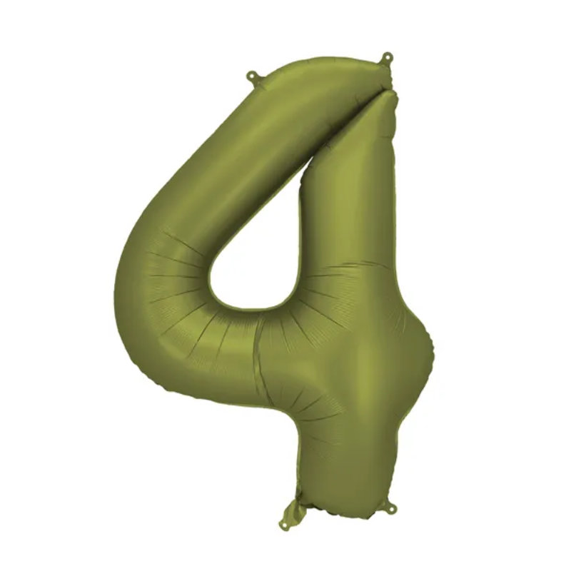 Ballons aluminium 4 vert olive, 1 pcs.