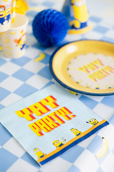 Karten, Partyequipment, Minions, Papier-Serviette, Tischdeko