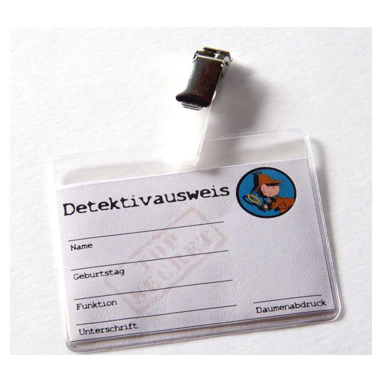 Ausweis Detektiv, 1 Stk.
- Verkleidung Kindergeburtstag - Partyunterhaltung Kinder - Kostüm Party - junior-partyshop.ch