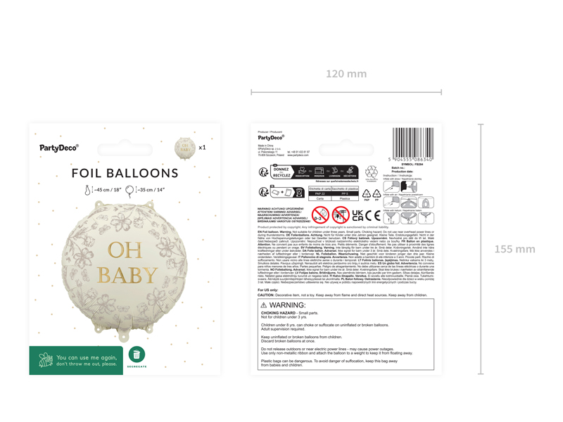 Foil balloons, Oh Baby, Balloon, Birthday decor, Decorative balloon