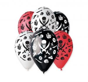 Ballons, Schädel-Print, Skull-Design, Mehrfarbig, Latexballons