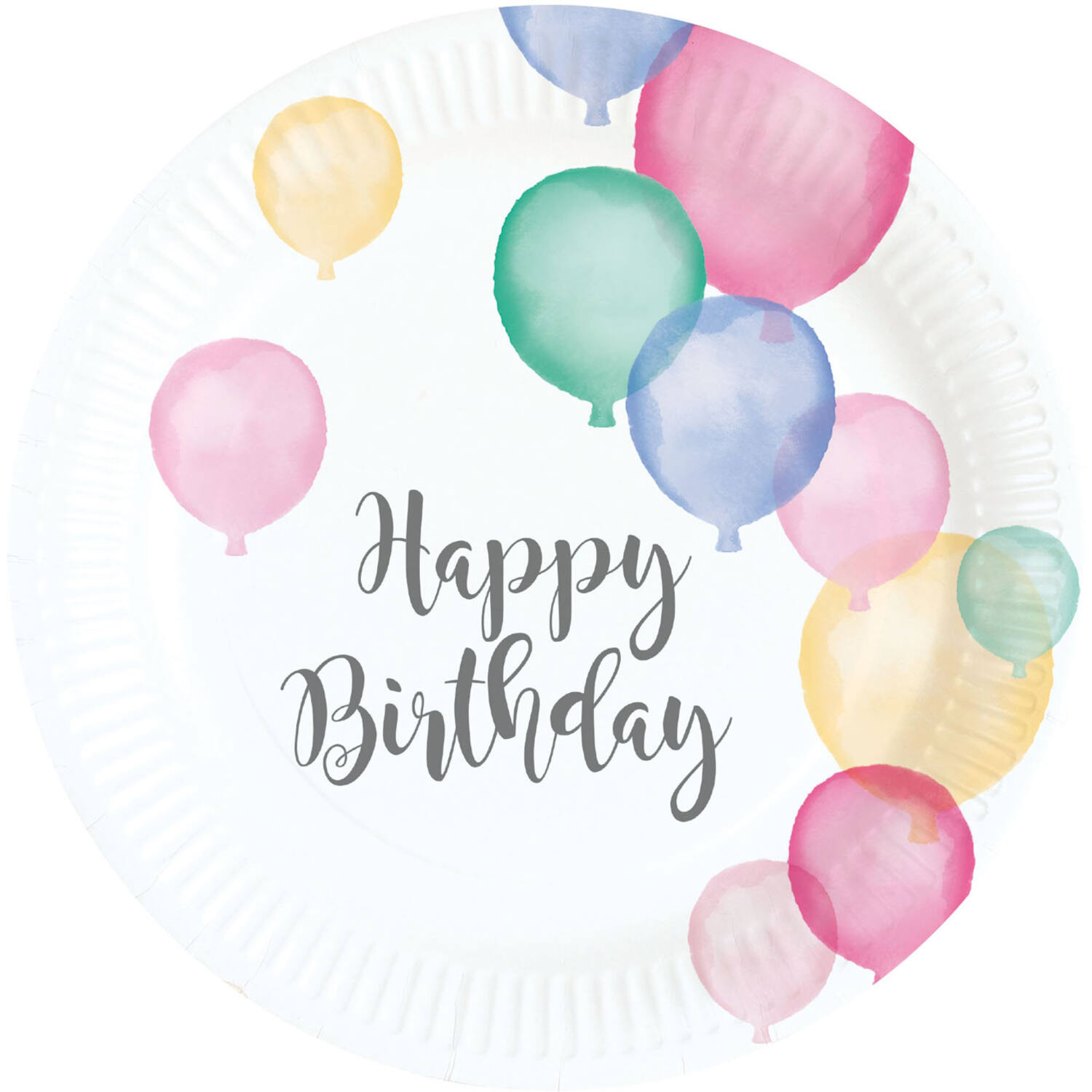 Geburtstag, Party, Pappteller, Ballon, Aquarell