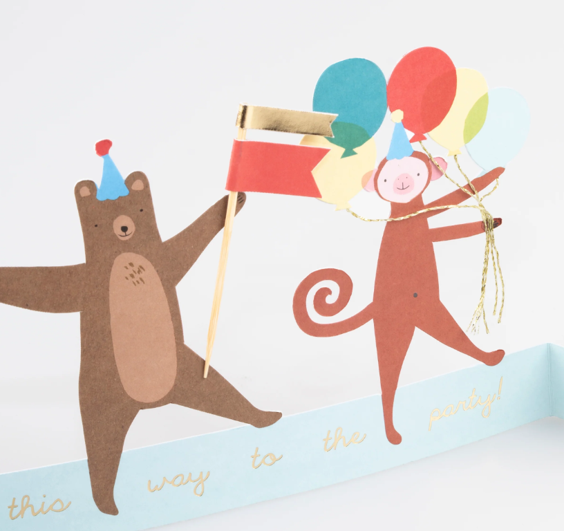 Papierdeko, Jahrestag, Partykarte, Postkartenmotiv, Schnittfigur