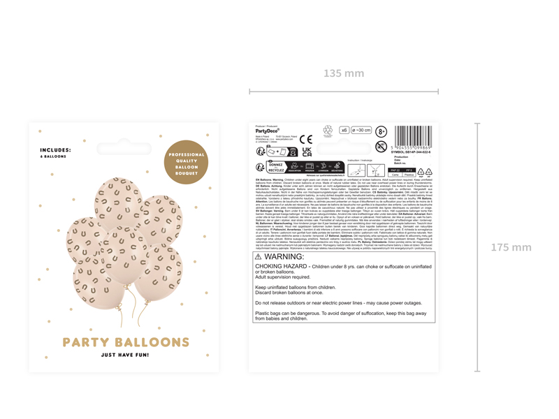 Balloon bouquet, Beige balloons, Confetti dots, Latex balloons, Party decor