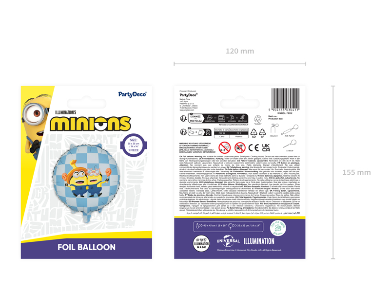 Foilballon, Minions, Luftballon, Folienballon, Partydeko