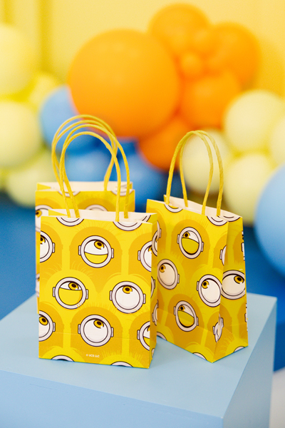 Geschenkverpackung, Kleinpaket, Beutel, Gelbes Design, Muster mit Kreisen