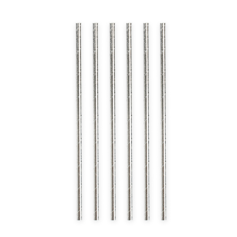 Pailles à boire argent, 20 pcs.