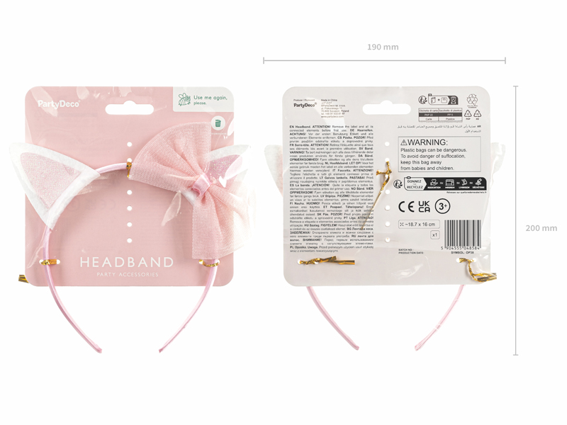 Headband, Hairband, Pink, Schleife, Party-Zubehör