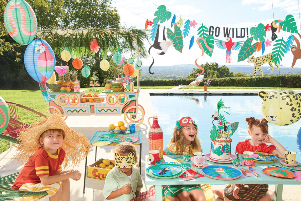 Kindergeburtstag, Outdoor-Party, Dekoration, Sommer, Tischdekoration