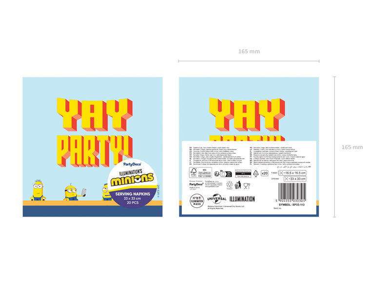 Minions, Servietten, Party-Deko, Papierservietten, Napfpapier