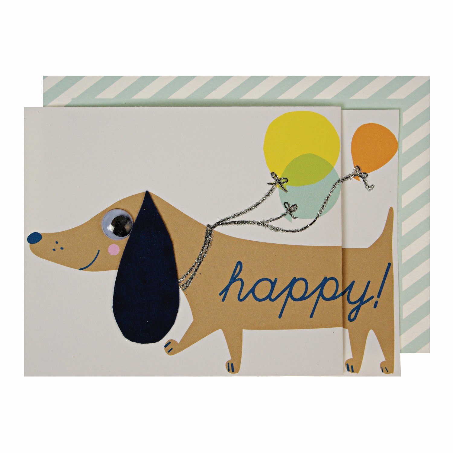 Hund, Welpe, Ballons, Glitzerkette, Happy