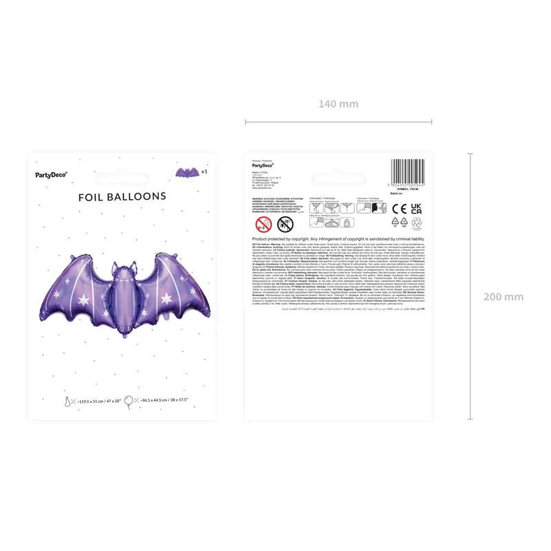 Kindergeburtstag-Folienballon_Fledermaus_Lila_2
