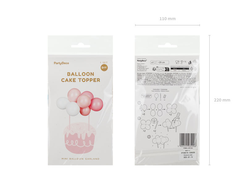 Ballon, Kuchen-Dekoration, Mini-Girlande, Ballon-Girlande, DIY-Set