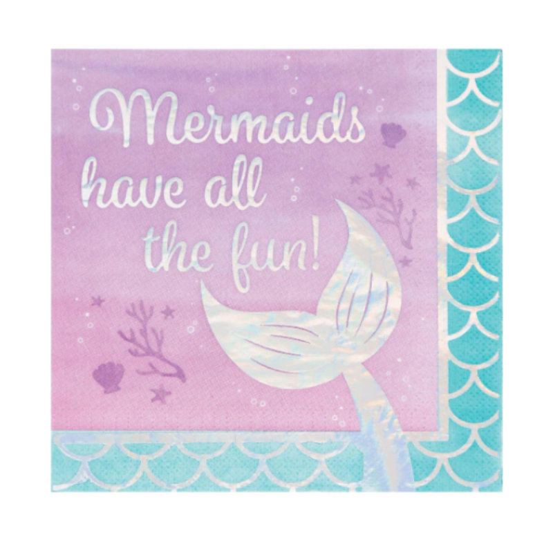 Servietten Schimmernde Meerjungfrau Mermaids have all the fun!, 16 Stk.