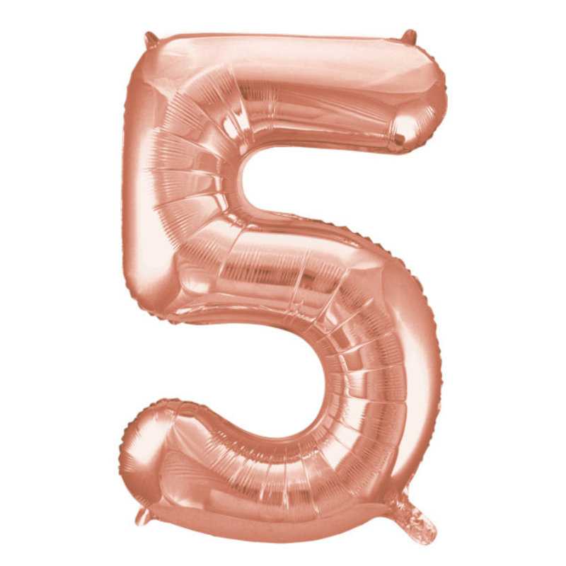 Folienballon Zahl 5 Rose Gold, 1 Stk.
- Geburtstags Party Luftballon - Deko Ballon Kindergeburtstag - junior-partyshop.ch