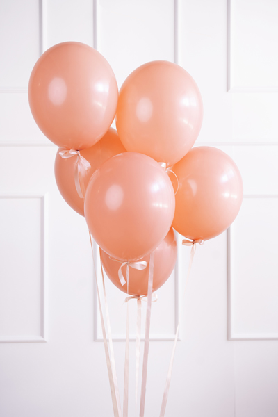 ballons, Rundballons, Loftballons, Osterdekoration, Pastellorange