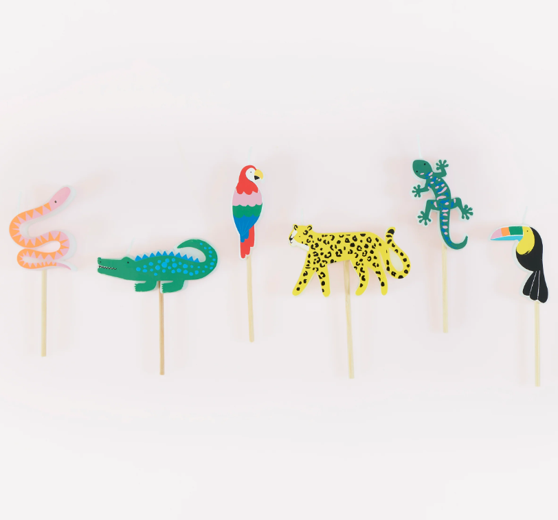 Picks, Tierfiguren, Tierchen, Holzspieße, Papierfiguren