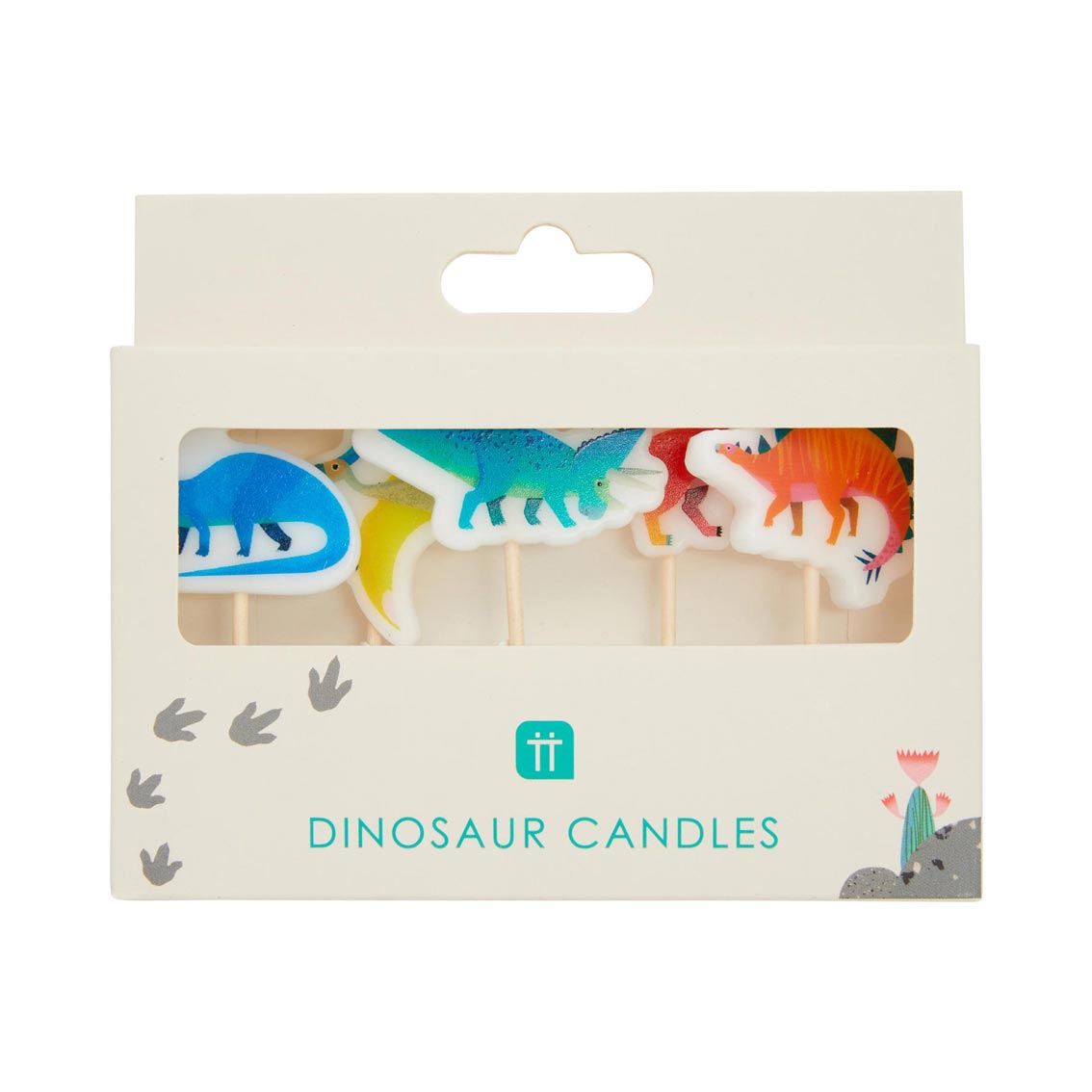 Dinosaurierkerzen, Dinosaurier Kuchenaufleger, Bunte Kerzen, Holzstäbchen, Geburtstagsdeko